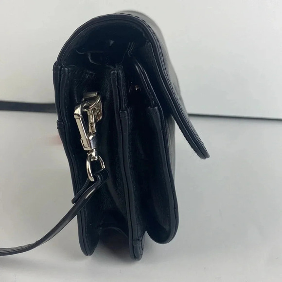 Black Genuine Italian leather cross  body shoulder bag - Picture 2 of 16